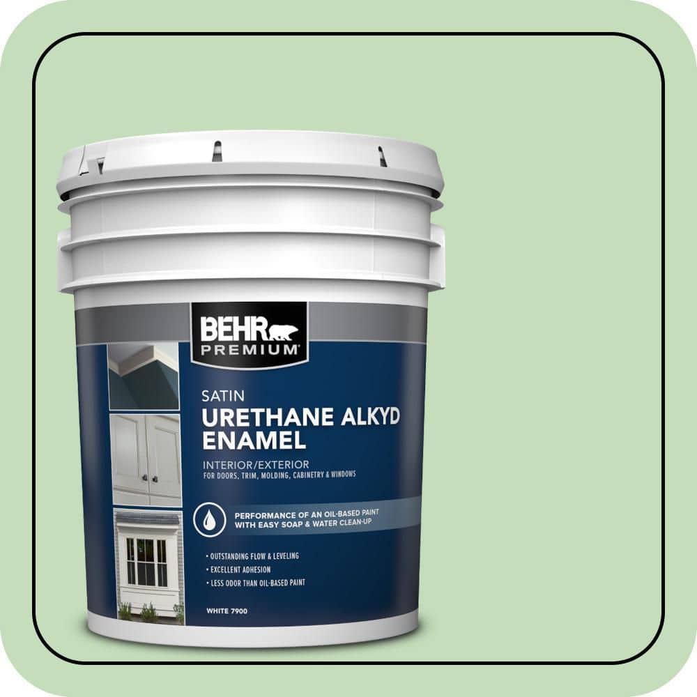 BEHR PREMIUM 5 gal. #M390-3 Galway Urethane Alkyd Satin Enamel Interior/Exterior Paint