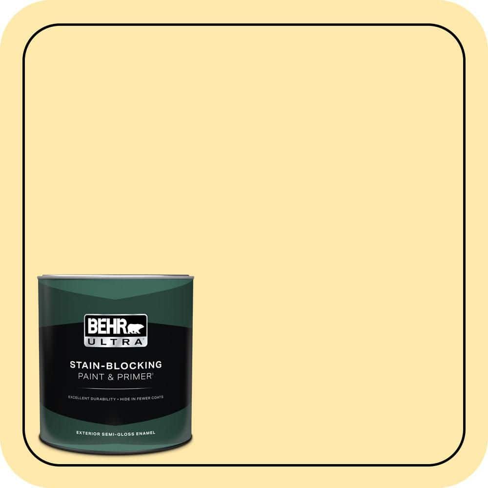 BEHR ULTRA 1 qt. #P290-2 Sweet as Honey Semi-Gloss Enamel Exterior Paint & Primer