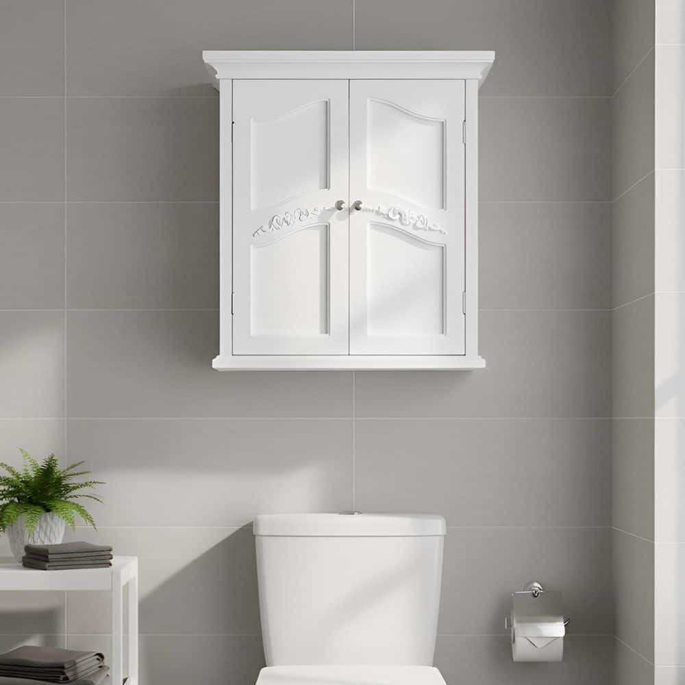 Teamson Home Versailles 22 in. W x 23.75 in. H x 8 in. D Removable Wall Cabinet in White (1)