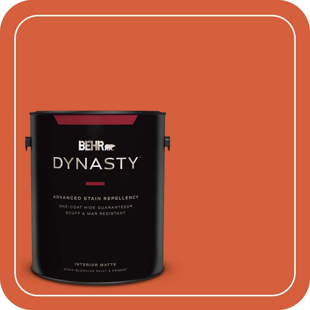 BEHR DYNASTY 1 gal. #S-G-220 Sweet Mandarin Matte Interior Stain-Blocking Paint & Primer