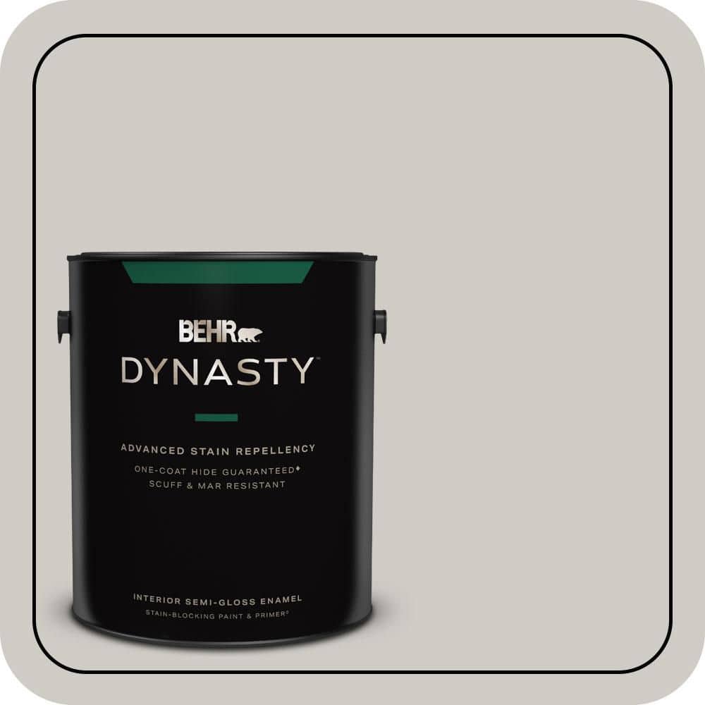 BEHR DYNASTY 1 gal. #PPU26-10 Chic Gray Semi-Gloss Enamel Interior Stain-Blocking Paint & Primer