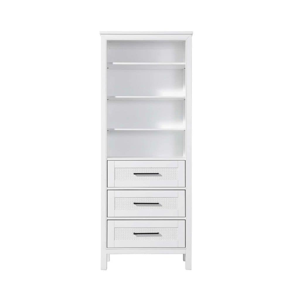 TIMELESS HOME 28 in. W x 18 in. D x 72 in. H White Freestanding Linen Cabinet (1)