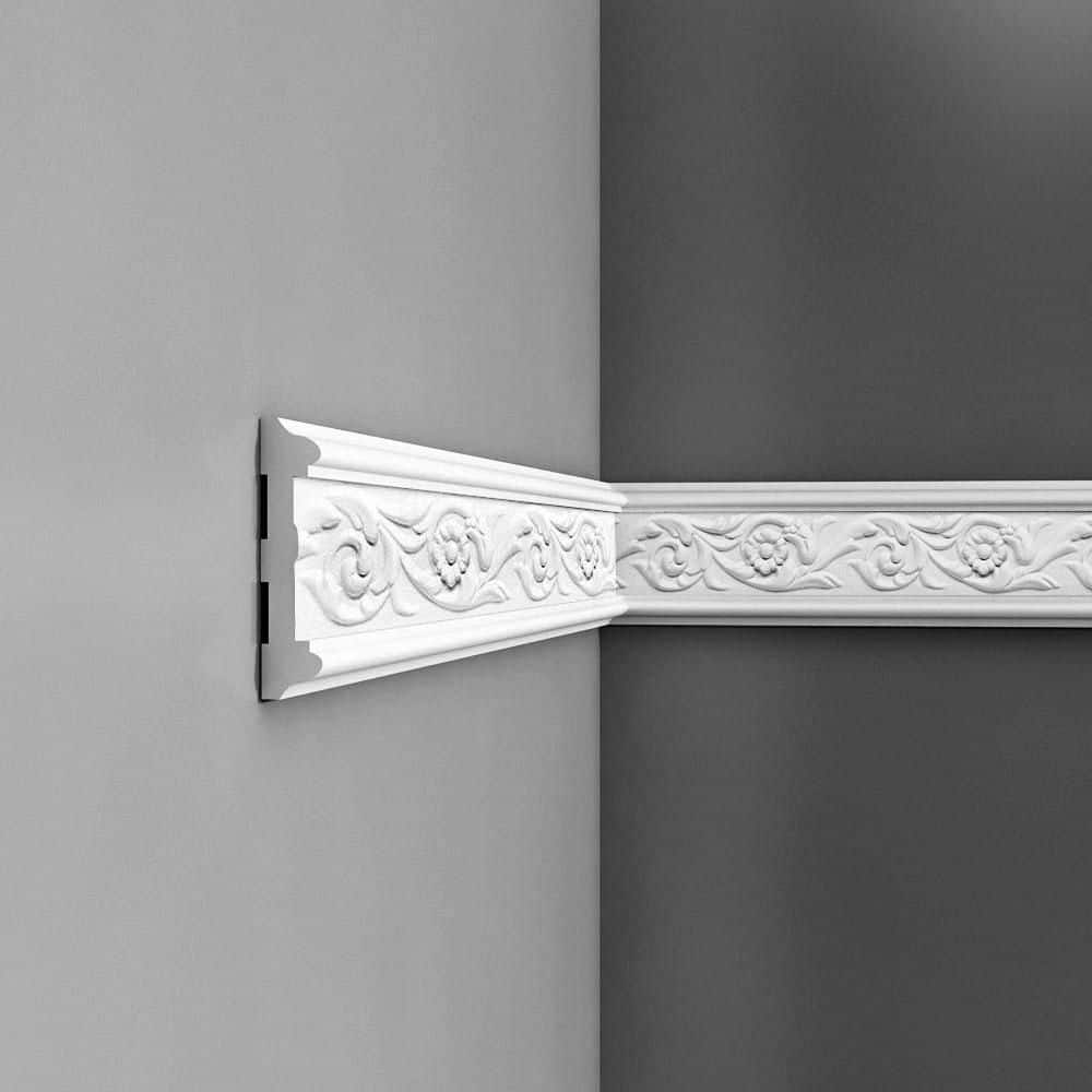 ORAC DECOR 3/4 in. D x 4-3/8 in. W x 78- 3/4 in. W L Floral Primed White Polyurethane Panel Moulding (3-Pack) (3)