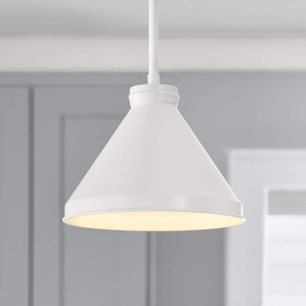 PRIVATE BRAND UNBRANDED 6 in. Matte White Metal Cone Shaped Replacement Pendant Shade with 2.25 in. Neckless Fitter (3)