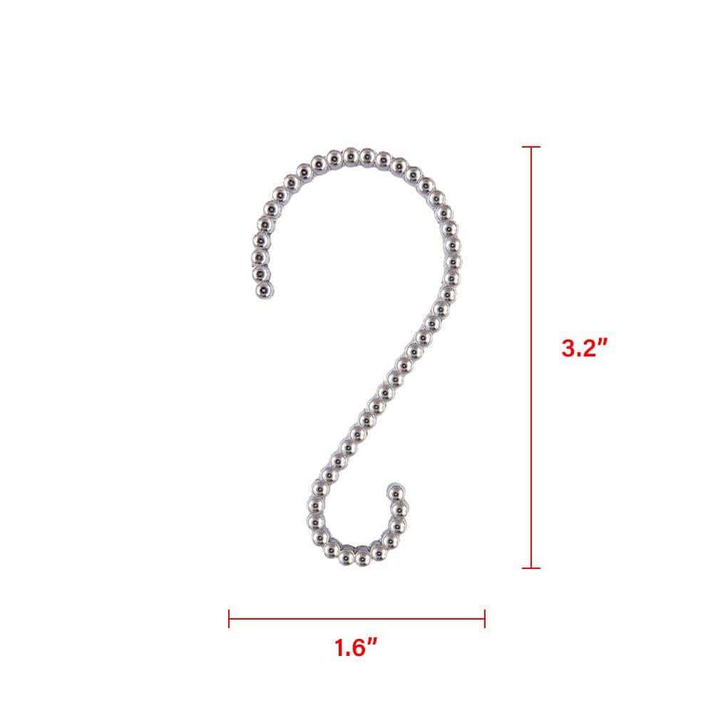 Utopia Alley Shower Rings, Rustproof Zinc Shower Curtain Hooks Rings, S Shaped Hooks for Shower Curtains in Chrome (Set of 12) (2)