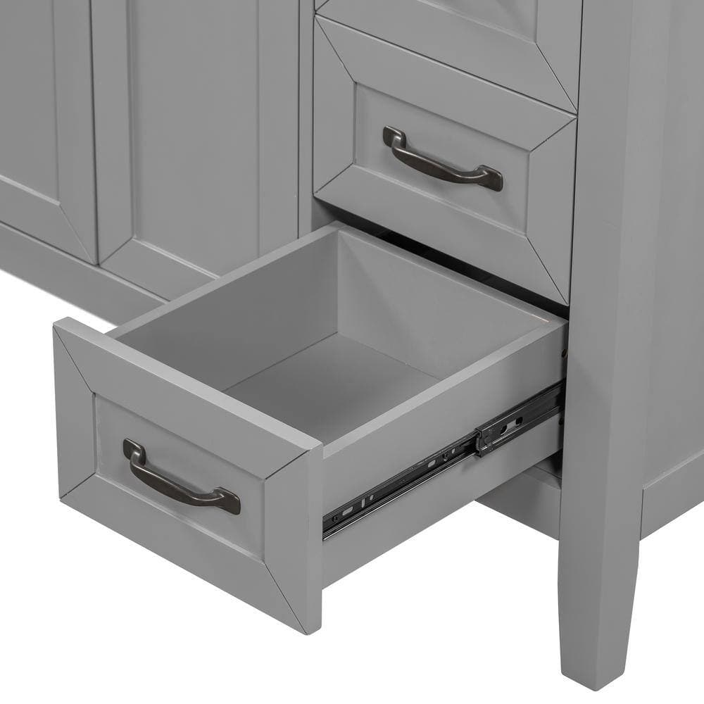 Unbranded 35.5 in. W 17.7 in. D 35 in. H Bath Vanity Cabinet without Top (3)