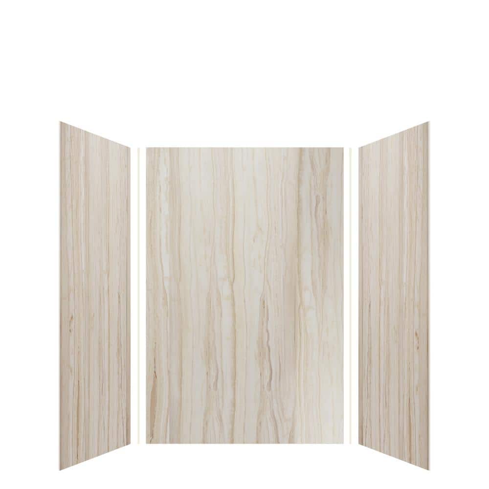 Transolid Expressions 48 in. x 48 in. x 72 in. 3-Piece Easy Up Adhesive Alcove Shower Wall Surround in Sorento (1)