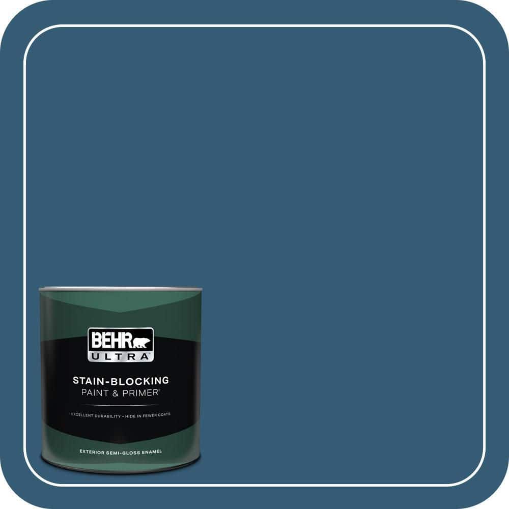 BEHR ULTRA 1 qt. #M490-7 Shasta Lake Semi-Gloss Enamel Exterior Paint & Primer
