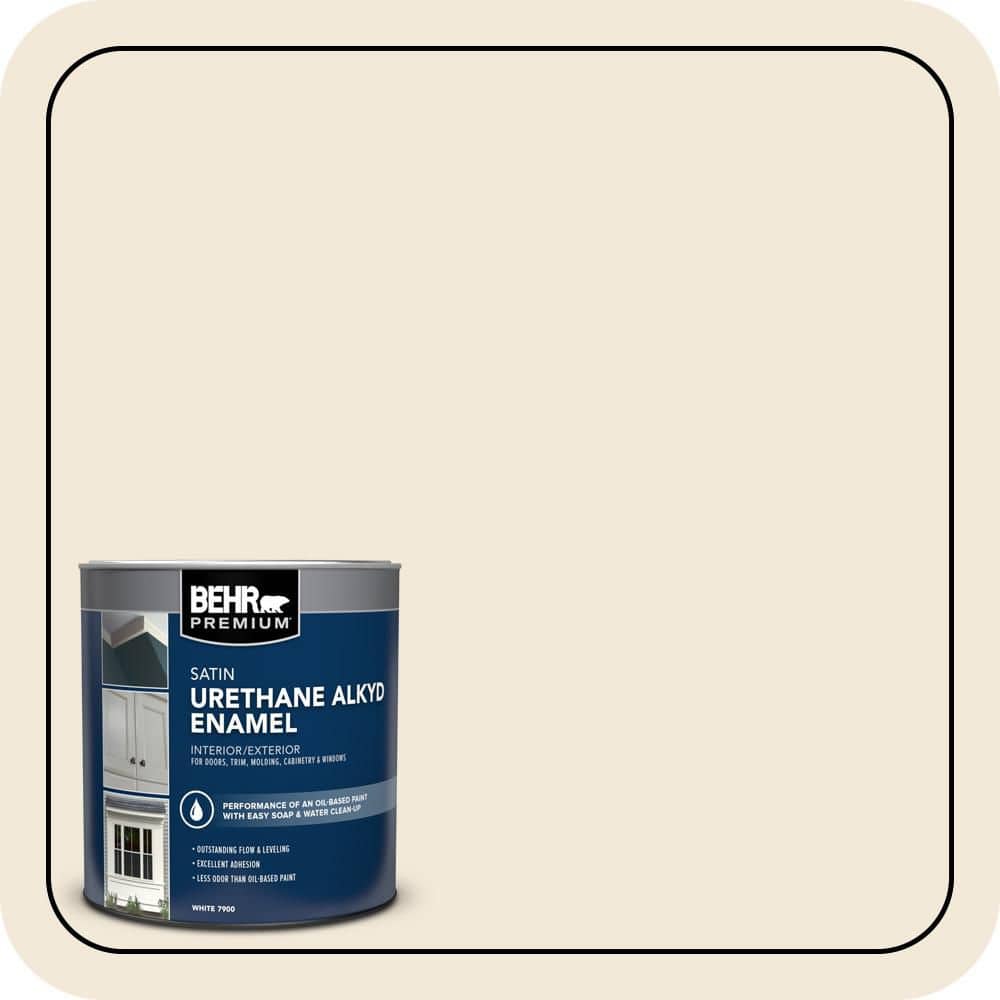 BEHR PREMIUM 1 qt. #740C-1 Seaside Sand Satin Enamel Urethane Alkyd Interior/Exterior Paint (1)
