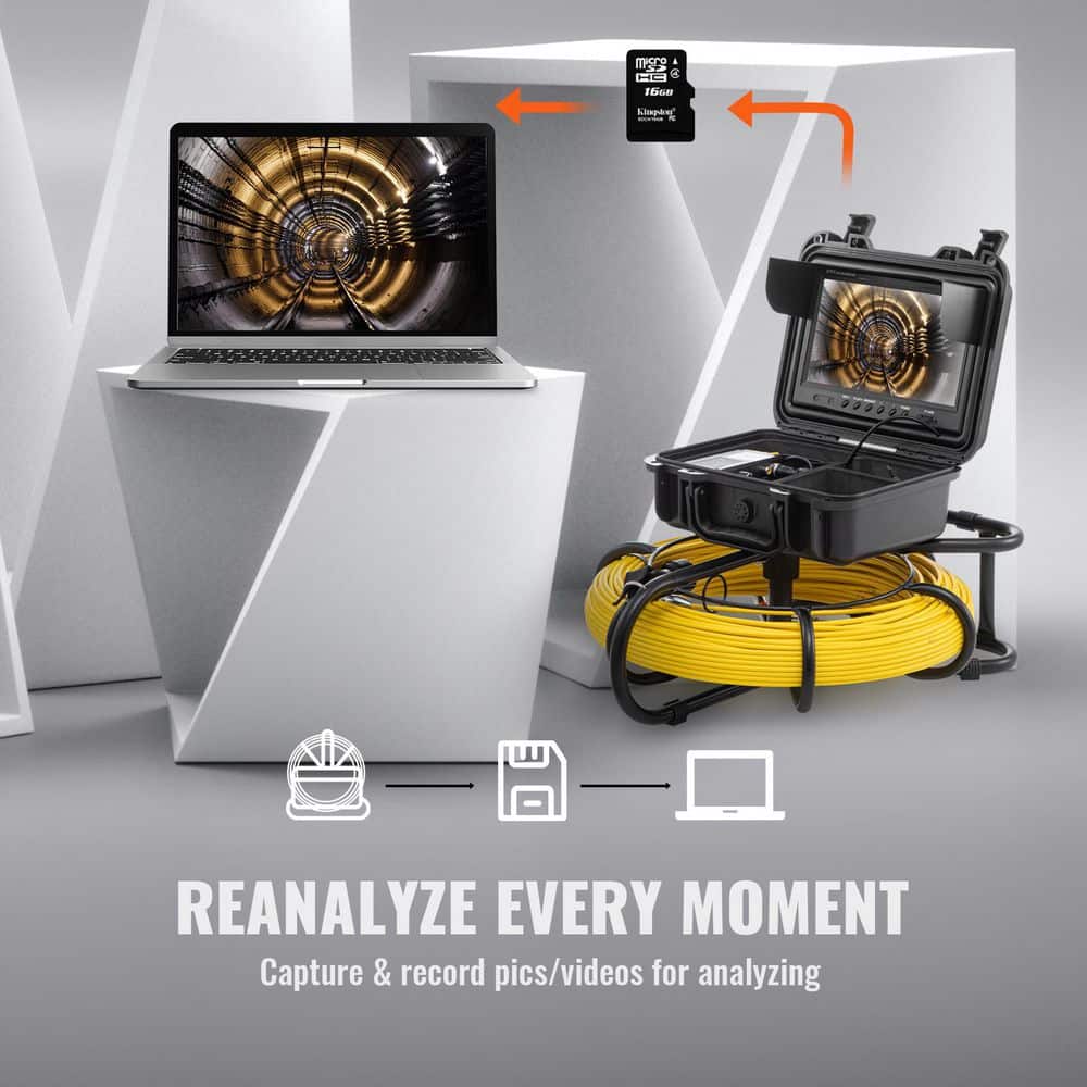 SKYSHALO Sewer Camera, 300 ft. /91.5 m, 9 in. Screen Pipeline Inspection Camera with DVR Function, Waterproof IP68 Camera (2)