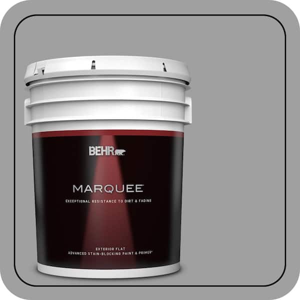 BEHR MARQUEE 5 gal. #PPU26-06 Elemental Gray Flat Exterior Paint & Primer (2)