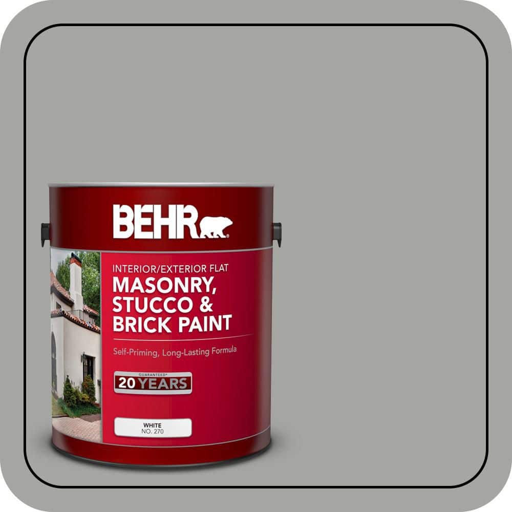 BEHR 1 gal. #PPU24-18 Great Graphite Flat Masonry, Stucco and Brick Interior/Exterior Paint (1)