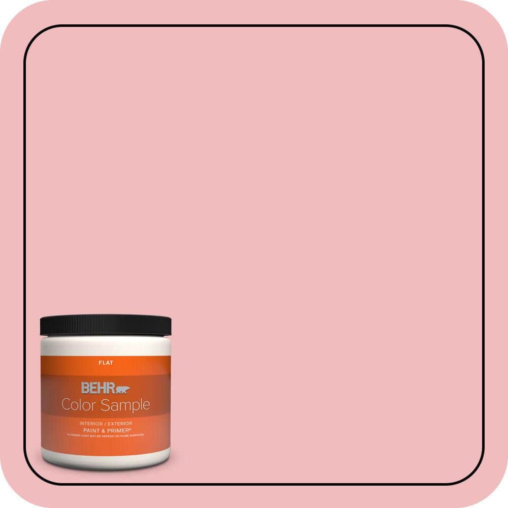 BEHR PREMIUM PLUS 8 oz. #P160-2 Blush Rush Flat Interior/Exterior Paint & Primer Color Sample