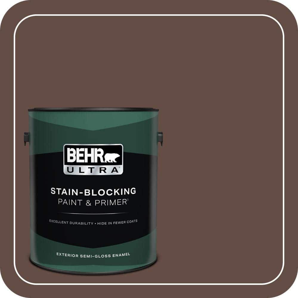BEHR ULTRA 1 gal. #PPU3-20 Cinnabark Semi-Gloss Enamel Exterior Paint & Primer