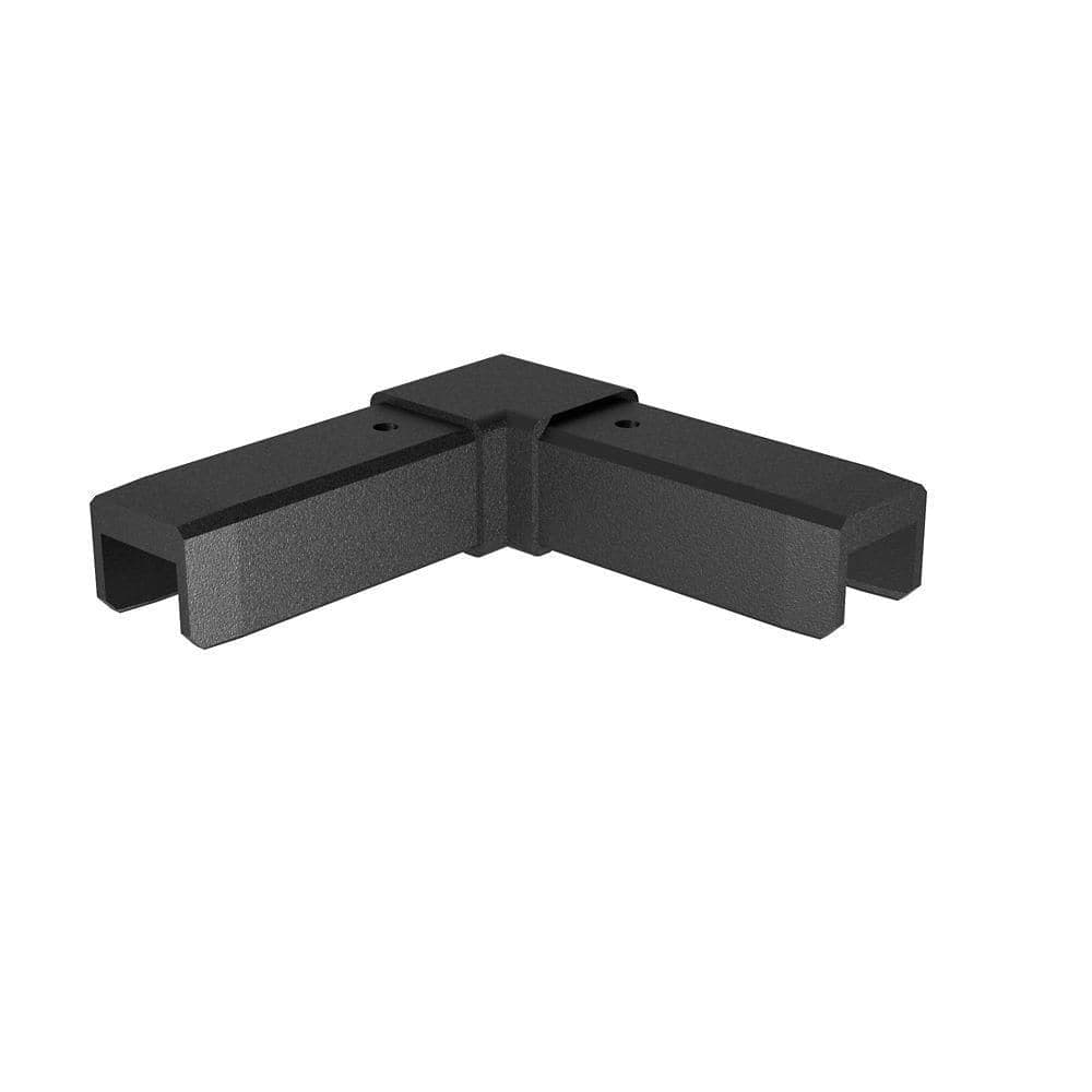 PEAK MountainView 1 in. x 8 in. Glass Deck Railing Matte Black Stainless Steel Angle Bracket