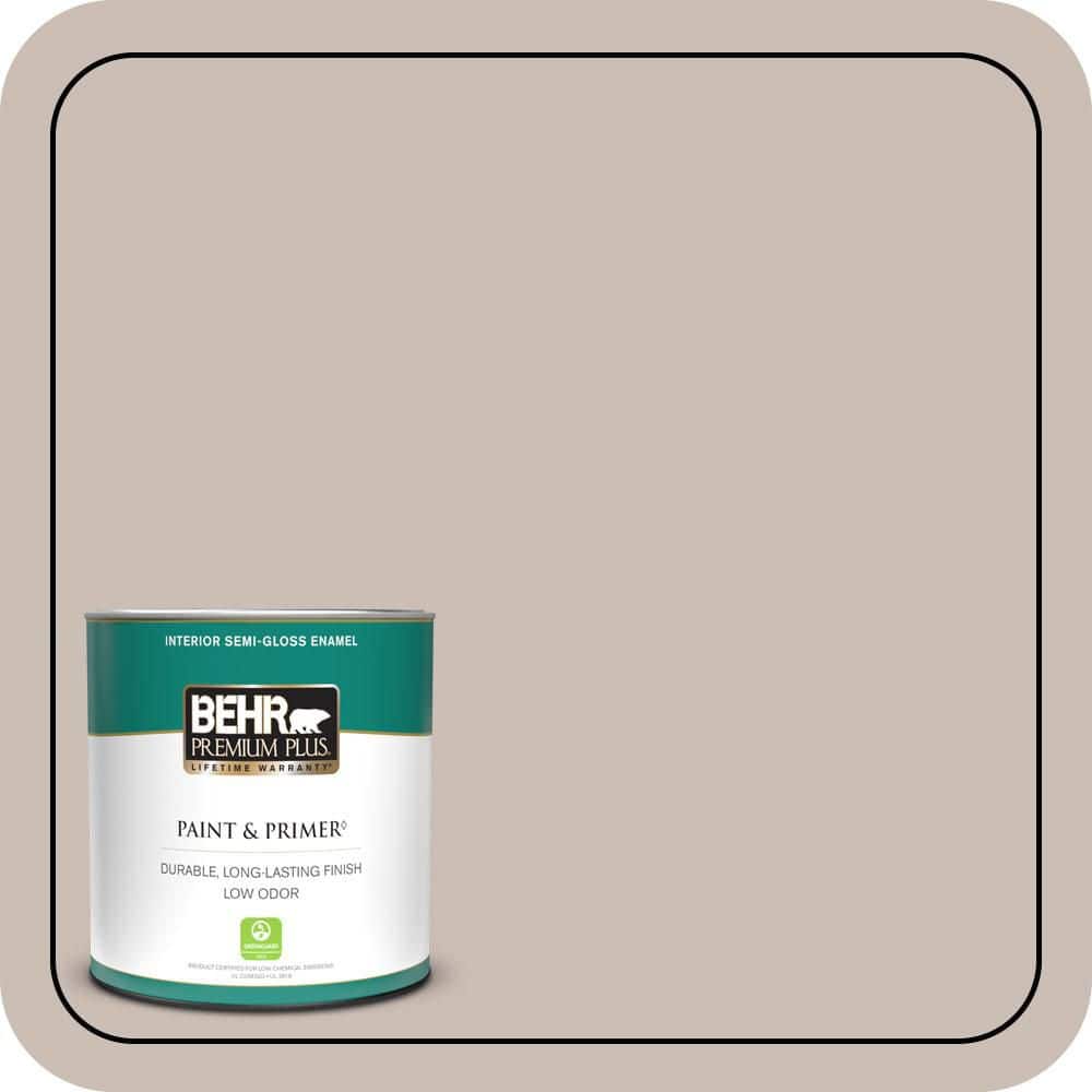 BEHR PREMIUM PLUS 1 qt. #N180-3 Race Track Semi-Gloss Enamel Low Odor Interior Paint & Primer
