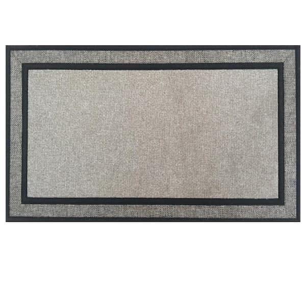 StyleWell Racetrack Gray 18 in. x 30 in. Rubber Non-Slip Indoor Outdoor Door Mat