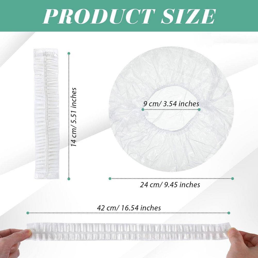 Wudkey 1000-Piece Bathroom Accessory Set in Clear, Disposable Shower Caps Waterproof Plastic Bath Caps (2)