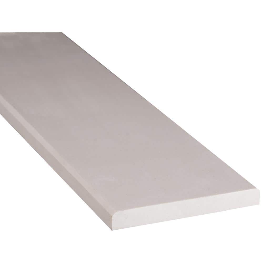 MSI White Double Beveled 6.13 in. x 36.13 in. Polished Engineered Marble Threshold Tile Trim (3 ln. ft./Each) (2)