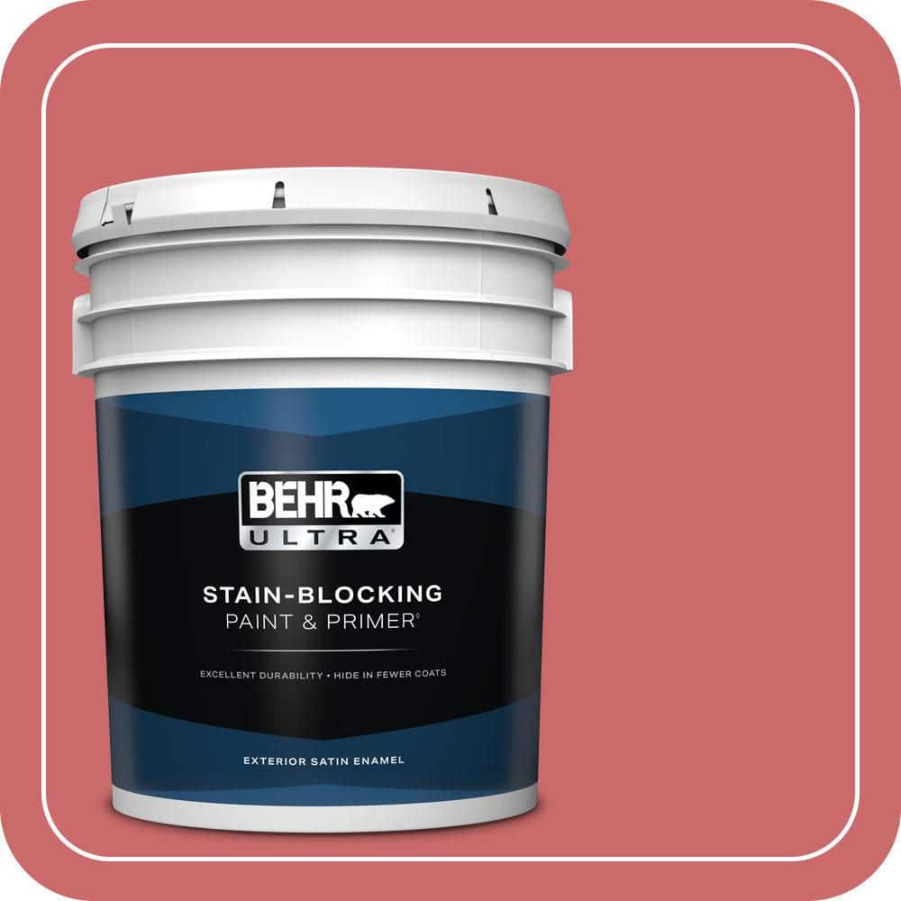 BEHR ULTRA 5 gal. #MQ4-02 Strawberry Wine Satin Enamel Exterior Paint & Primer