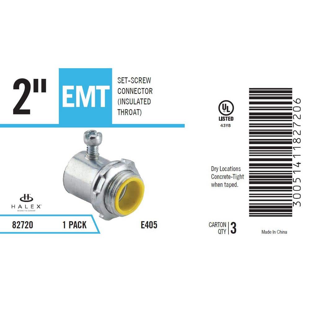 Halex 2 in. Electrical Metallic Tube (EMT) Set-Screw Connector with Insulated Throat (2)