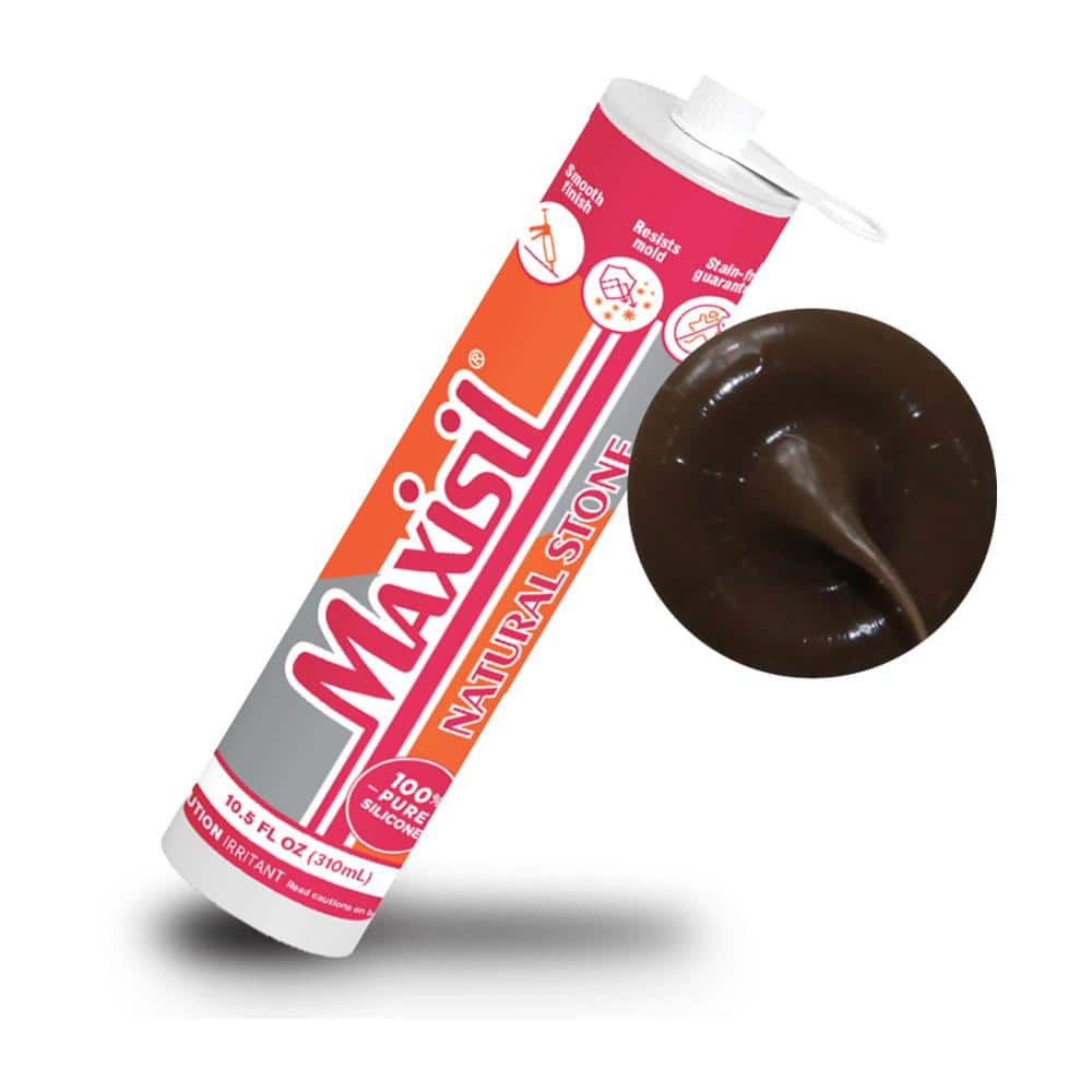 Glass Warehouse Maxisil 10.5 oz. Brown Standard Tube Natural Stone Silicone Sealant Tube (Each)
