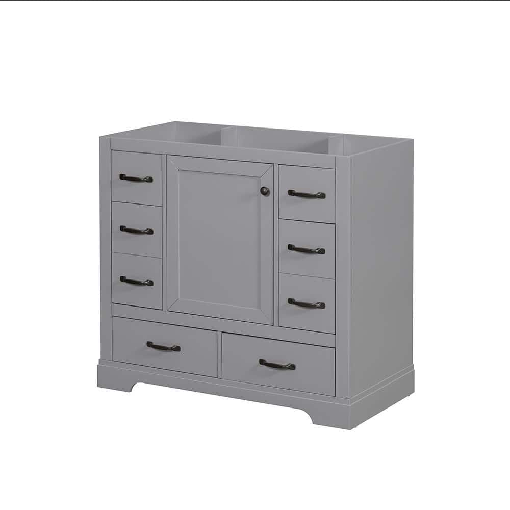 Modland Byna 35 in. W. x 17 in. D x 33 in. H Freestanding Bath Vanity Cabinet without Top in Gray (3)