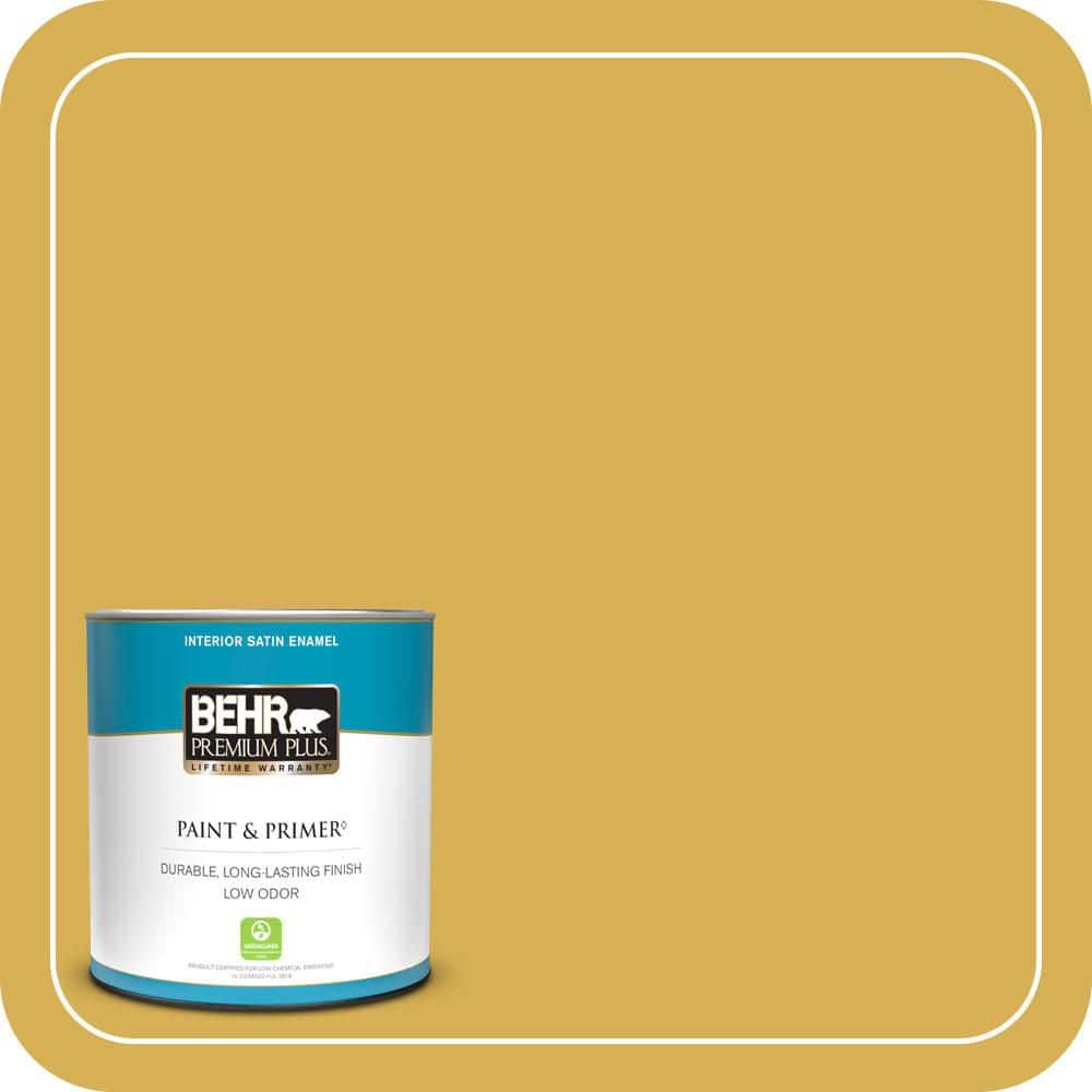 BEHR PREMIUM PLUS #370D-6 Golden Cricket Enamel Low Odor & Primer (1)