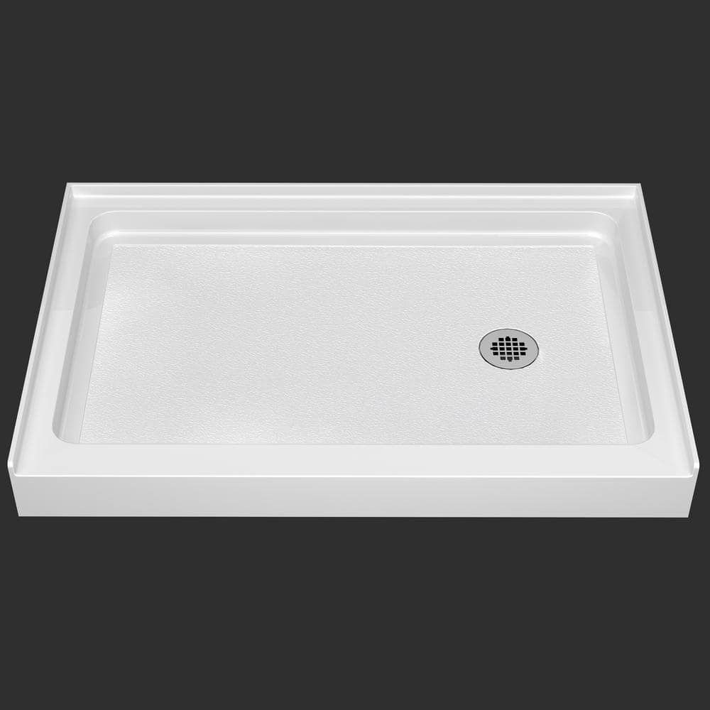 Getpro 48 in. L x 32 in. W Rectangular Alcove Shower Pan Base Single Threshold Pan with Right Drain in White for RV/Bathroom (1)