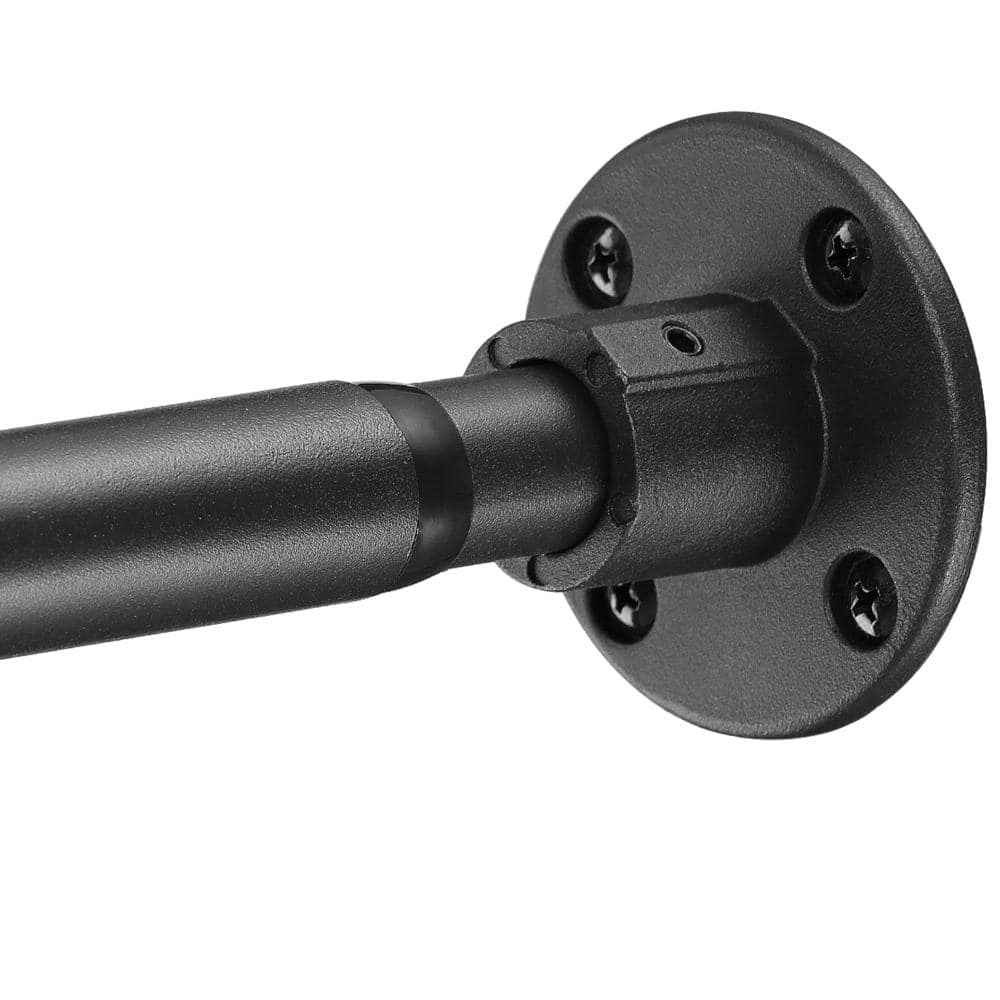Unbranded Screw-Mount Heavy Duty Shower Curtain Rod Adjustable 48-64 in. Rustproof Matte Industrial Style Black (1)