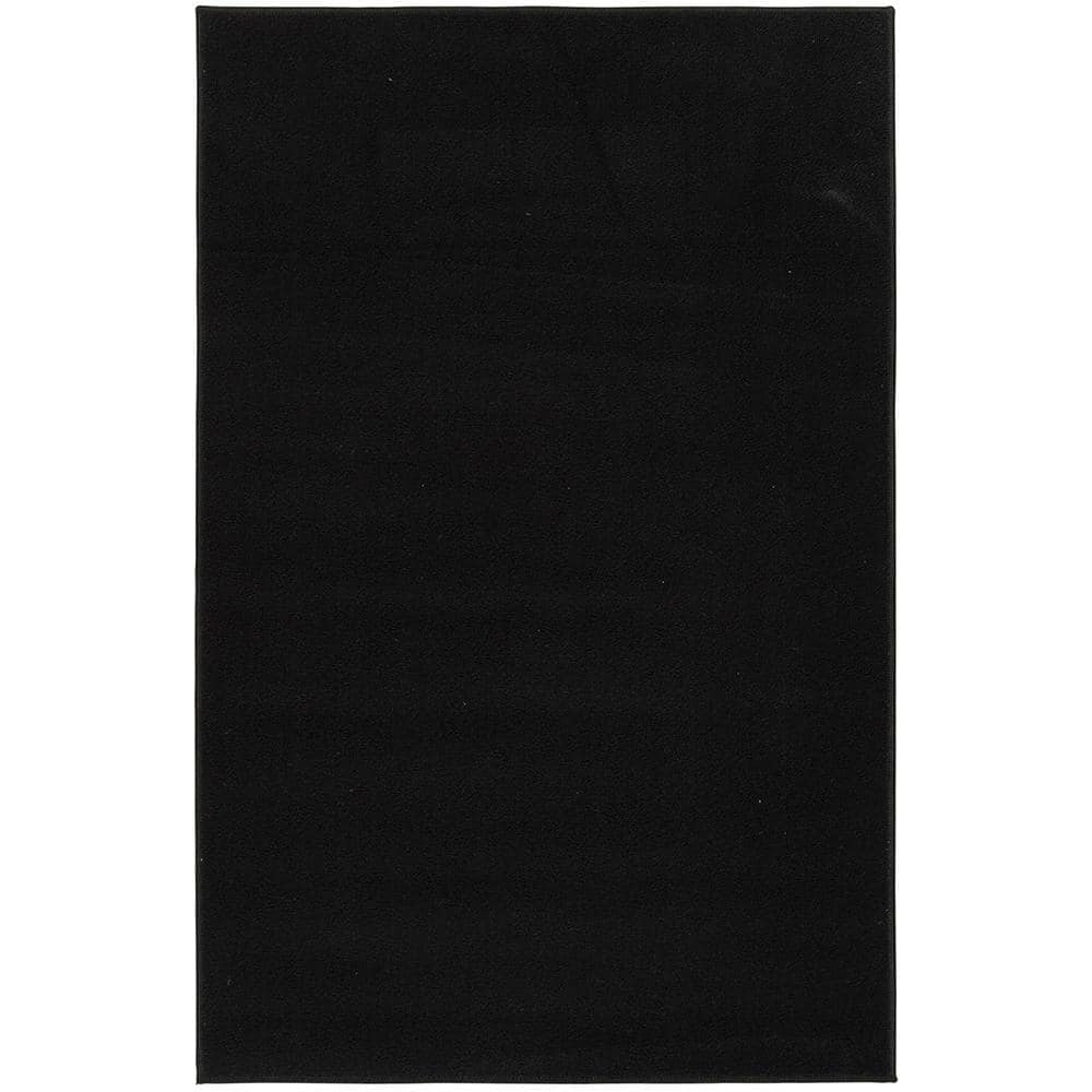 Unbranded Black 8 ft. x 10 ft. Solid Color Area Rug (2)