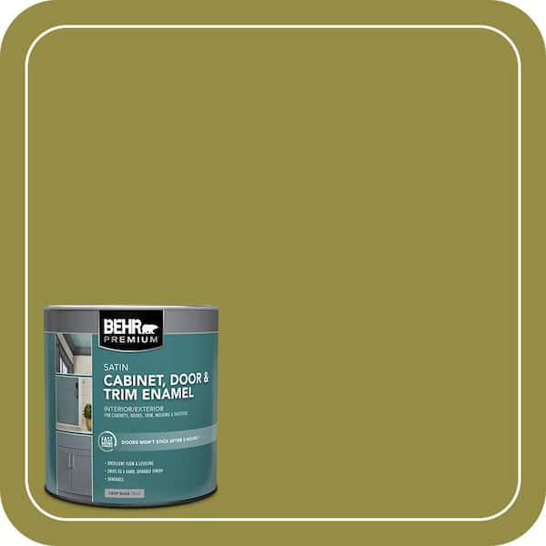 BEHR PREMIUM 1 qt. #PPU9-03 Retro Avocado Satin Enamel Interior/Exterior Cabinet, Door & Trim Paint (2)