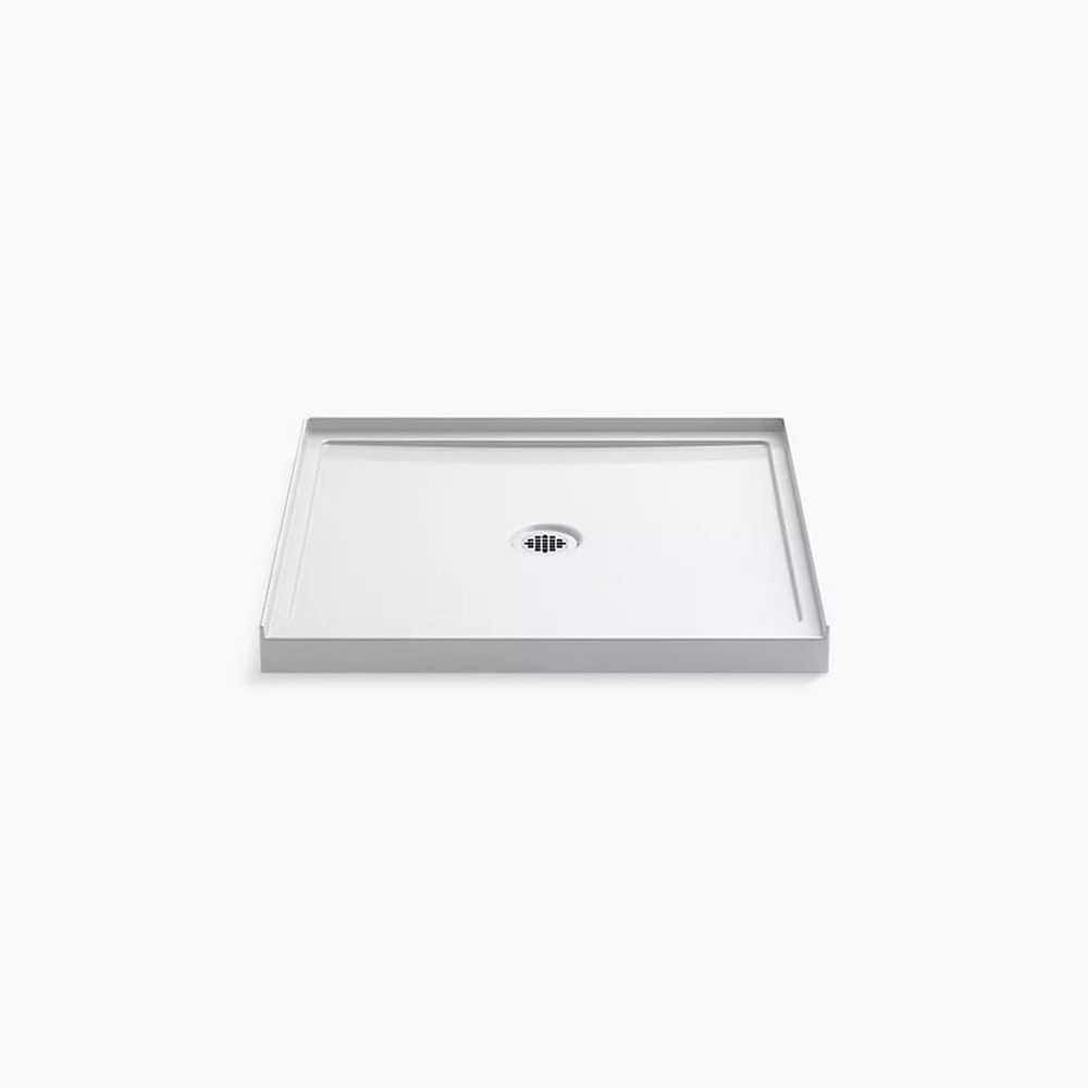 KOHLER Rely 36 in. L x 34 in. W Alcove Shower Pan Base with Center Drain in White
