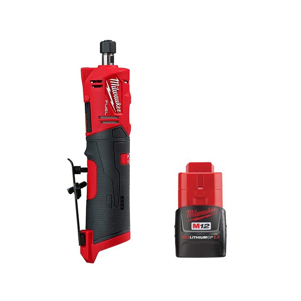 Milwaukee M12 FUEL 12V Lithium-Ion Brushless Cordless 1/4 in. Straight Die Grinder Kit w/M12 Soldering Iron
