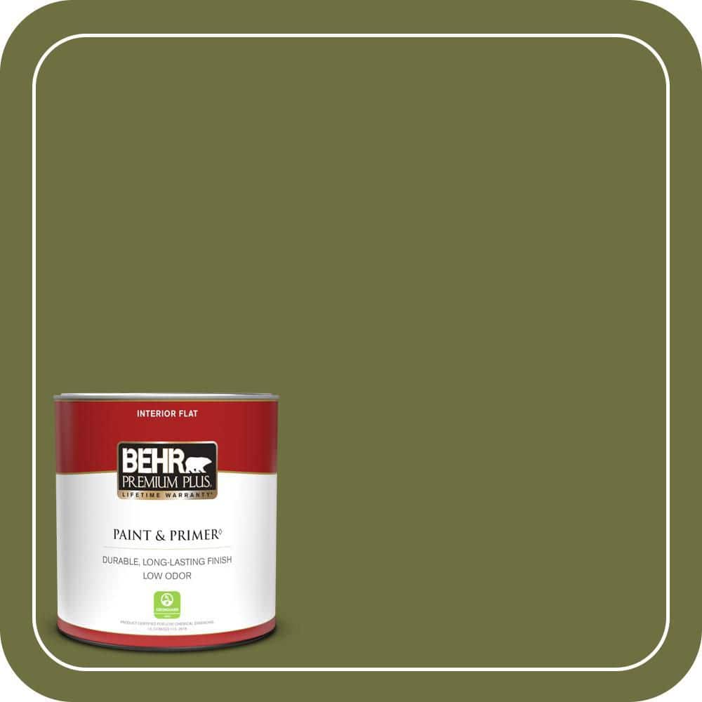 BEHR PREMIUM PLUS #M340-7 Classic Avocado Flat Low Odor & Primer (1)