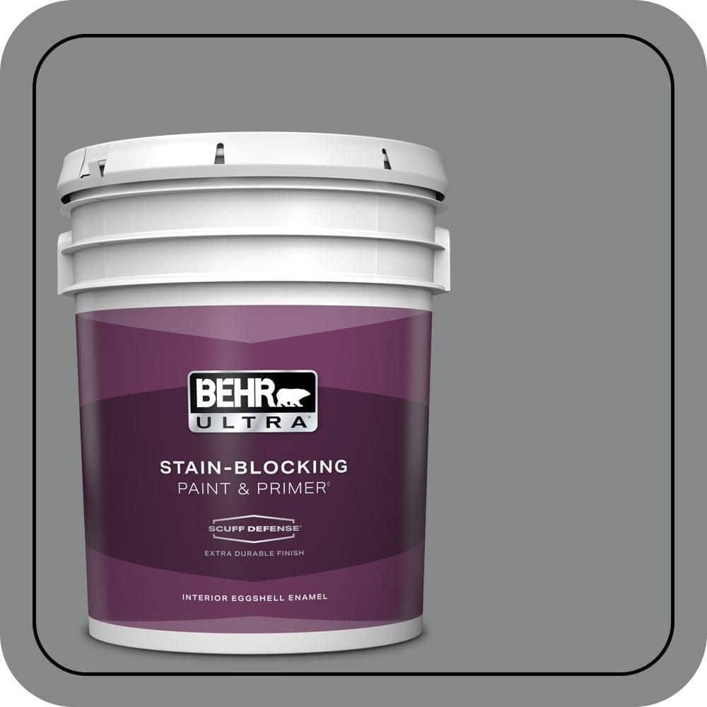 BEHR ULTRA 5 gal. #N460-5 Slate Rock Extra Durable Eggshell Enamel Interior Paint & Primer