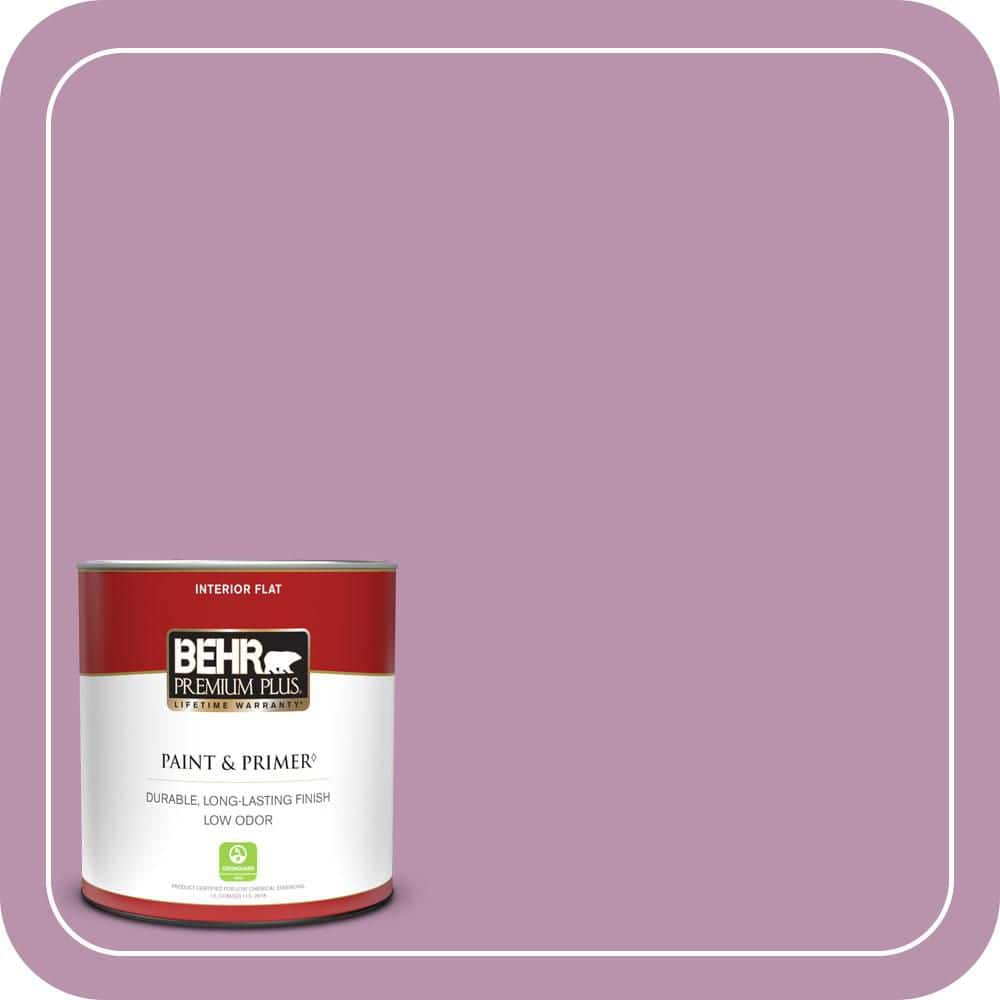 BEHR PREMIUM PLUS 1 qt. #680D-5 Bed of Roses Flat Low Odor Interior Paint & Primer