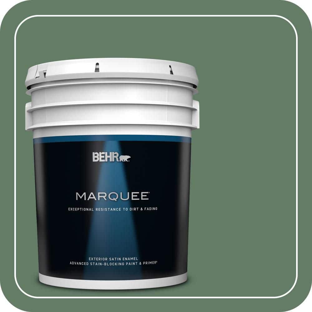 BEHR MARQUEE 5 gal. #S410-6 Greener Pastures Satin Enamel Exterior Paint & Primer