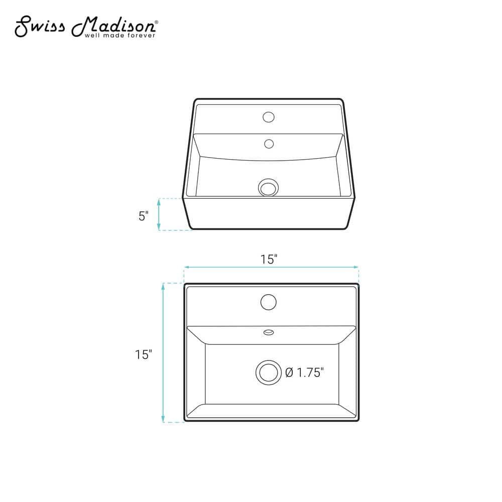 Swiss Madison Claire Compact Ceramic Wall Mounted Bathroom Sink White (3)