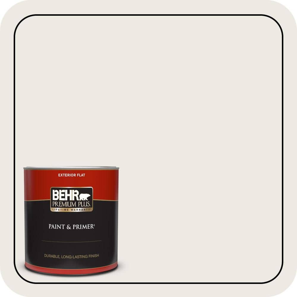 BEHR PREMIUM PLUS 1 qt. Designer Collection #DC-006 First Snow Flat Exterior Paint & Primer