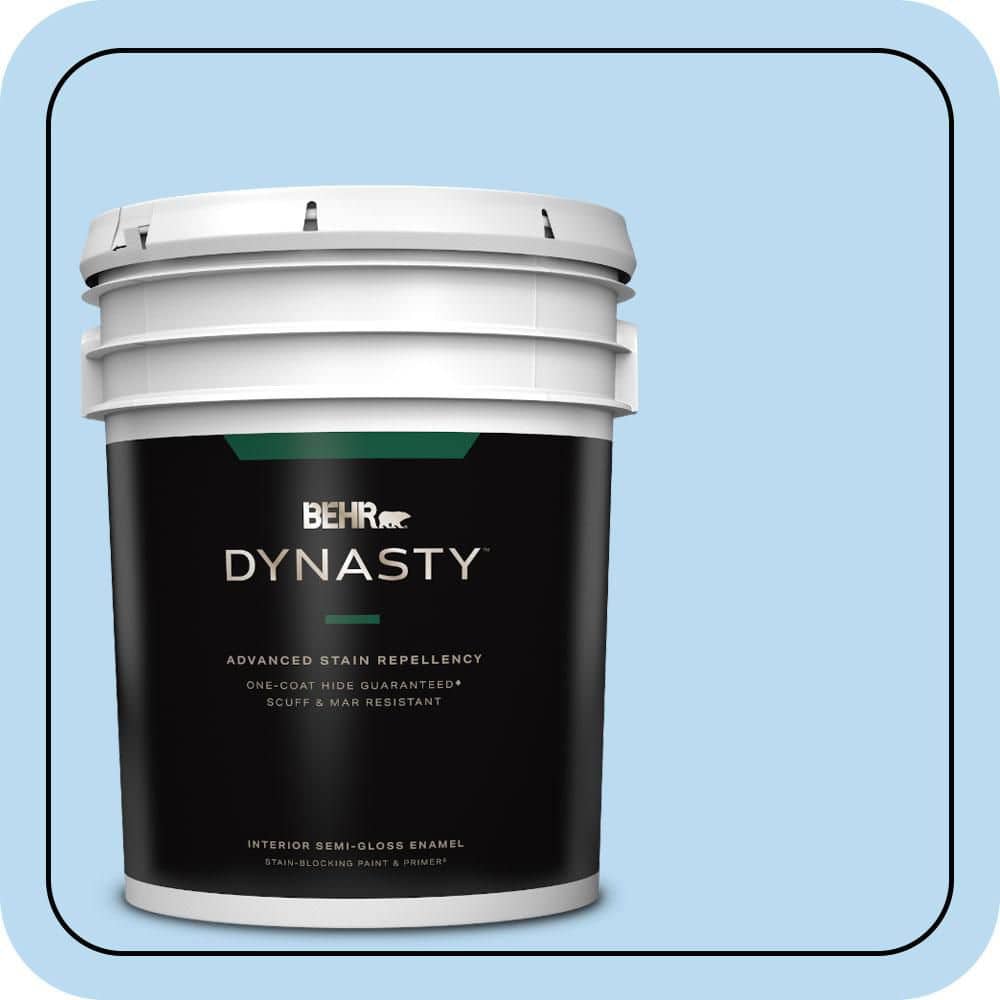 BEHR DYNASTY 5 gal. #P510-1 Greek Isles Semi-Gloss Enamel Interior Stain-Blocking Paint & Primer