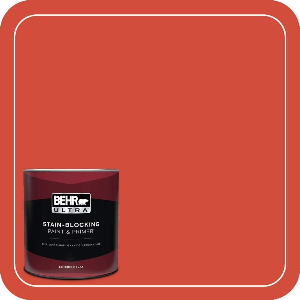 BEHR ULTRA 1 qt. #S-G-190 Red Hot Flat Exterior Paint & Primer