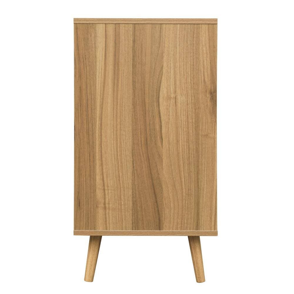 Unbranded 46.66 in. W x 15.75 in. D x 30.2 in. H Walnut Brown Linen Cabinet with 6 Drawers and Wood Legs (3)