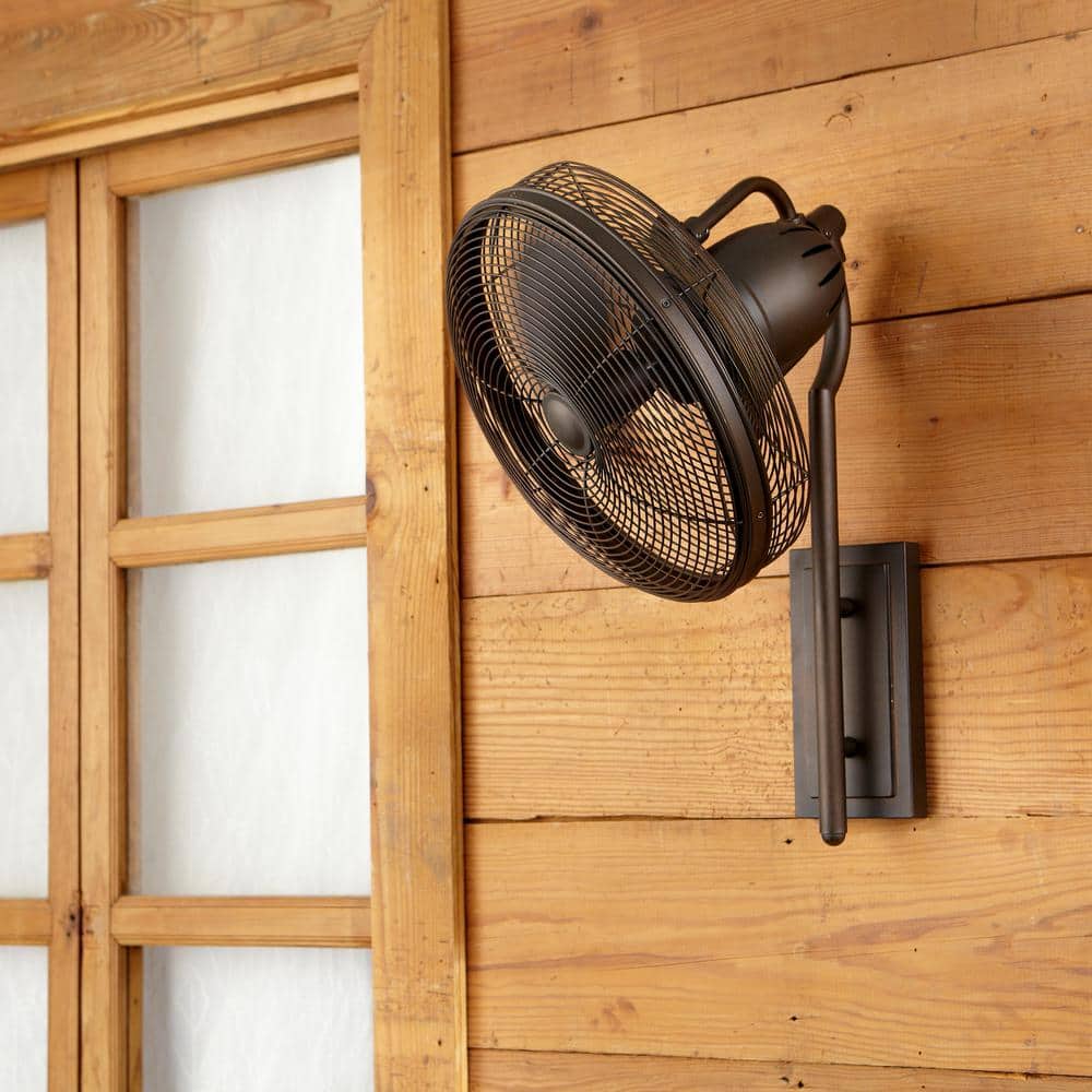 Quorum INTERNATIONAL Veranda 16 in. Indoor/ Outdoor Oiled Bronze Ceiling Fan with Wall Control (2)