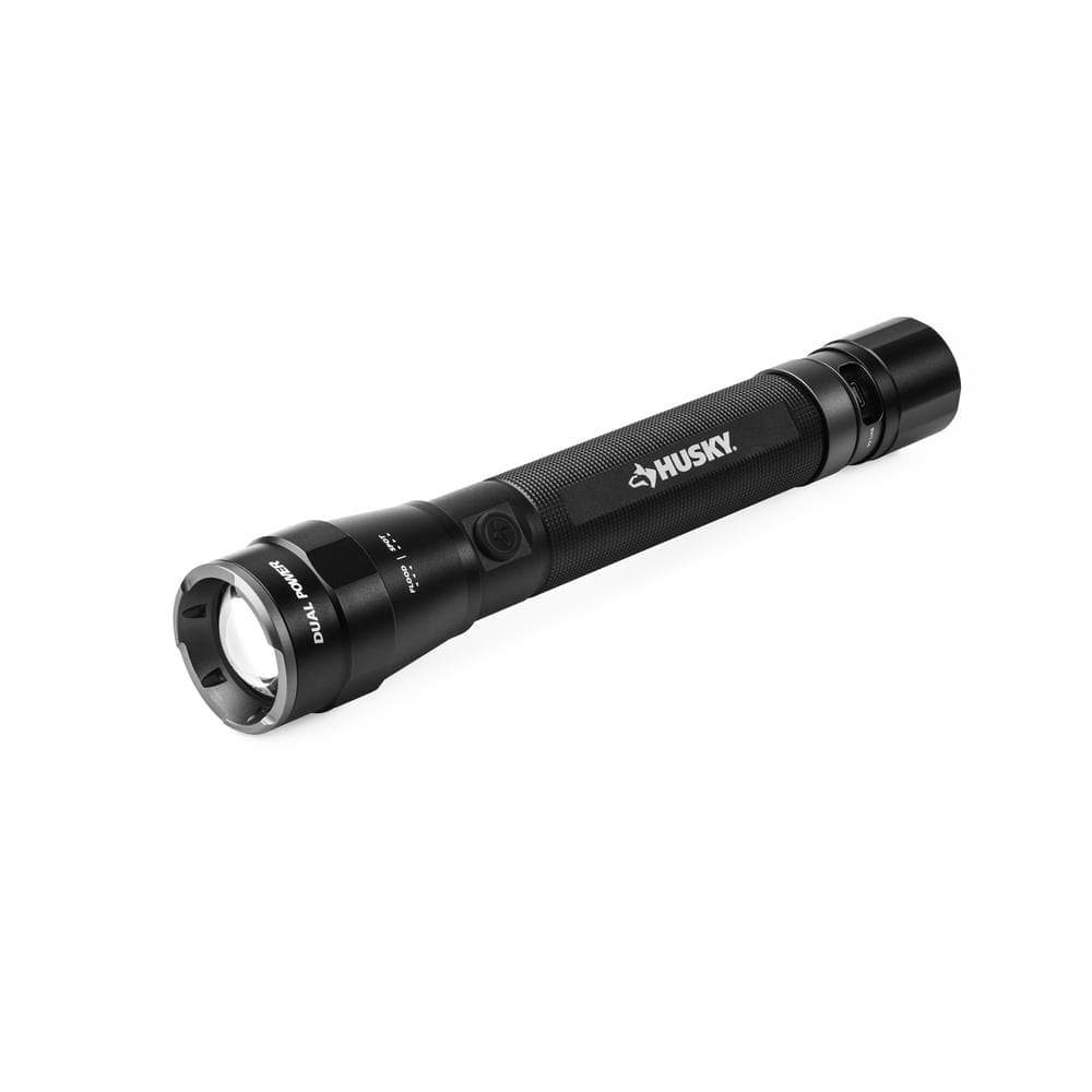 Husky 7000-Lumens Dual Power LED Rechargeable Tactical Focusing Handheld Flashlight (2)