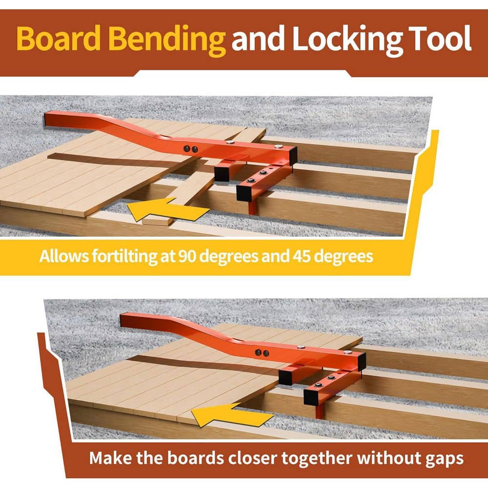 Afoxsos Heavy-Duty Steel Deck Board Straightening Tool Adjustable Deck Tool with Removable Grip for Easy Storage (2)