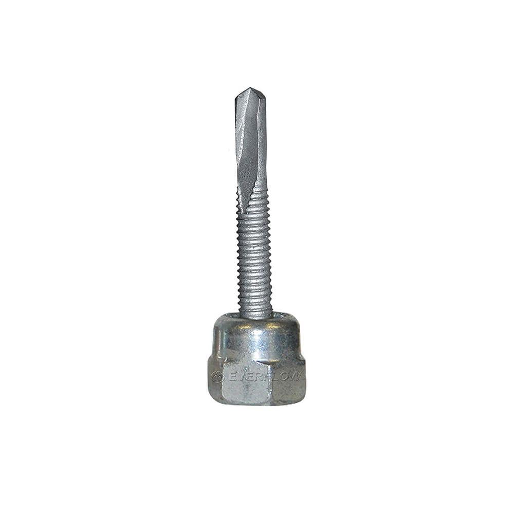 PLUMBFLEX 1/4-20 in. x 1 in. Vertical Rod Anchor Super Screw with Teks and 1/4 in. Threaded Rod Fitting for Steel (25-Pack) (1)