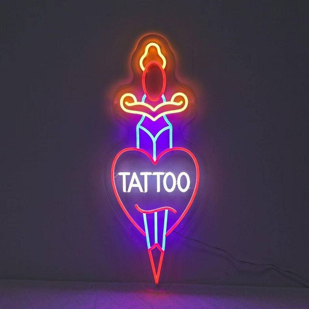 Afoxsos Tattoo Neon Sign Dimmable LED Wall Decor USB Powered Neon Light for Tattoo Studio Salon Business Shop Man Cave (3)