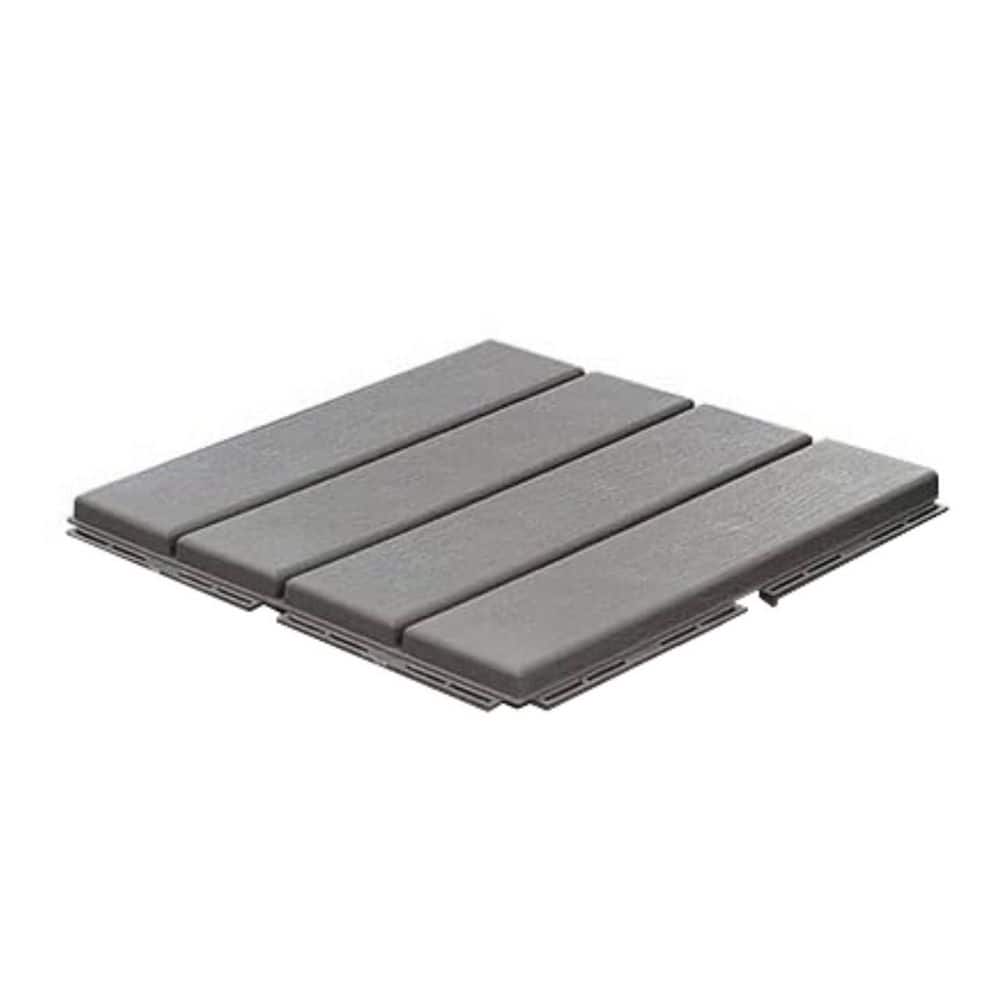 Afoxsos Interlocking Plastic Deck Tiles, 36-Pack, 12 in. x 12 in. in Dark Grey, 36 sq. ft.