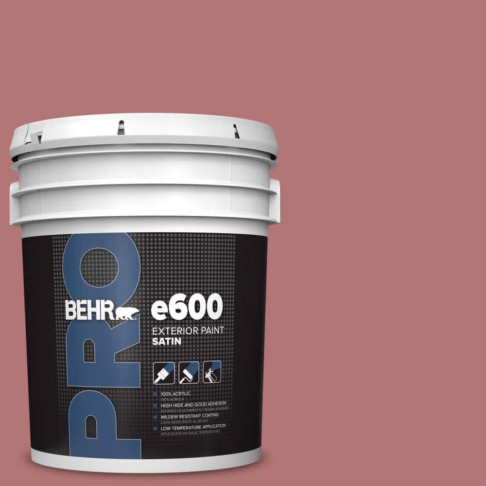 BEHR PRO 5 gal. #S140-5 Red Gerbera Satin Exterior Paint